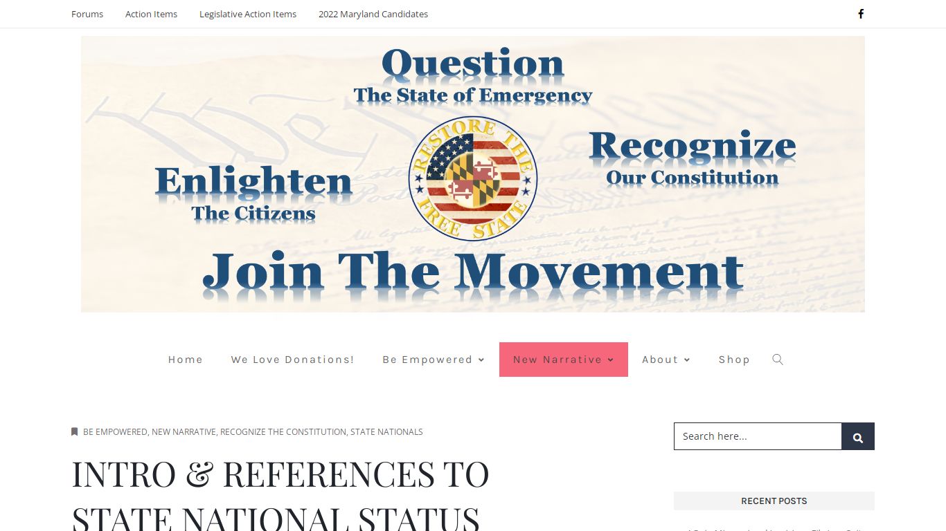 Intro & References to State National Status
